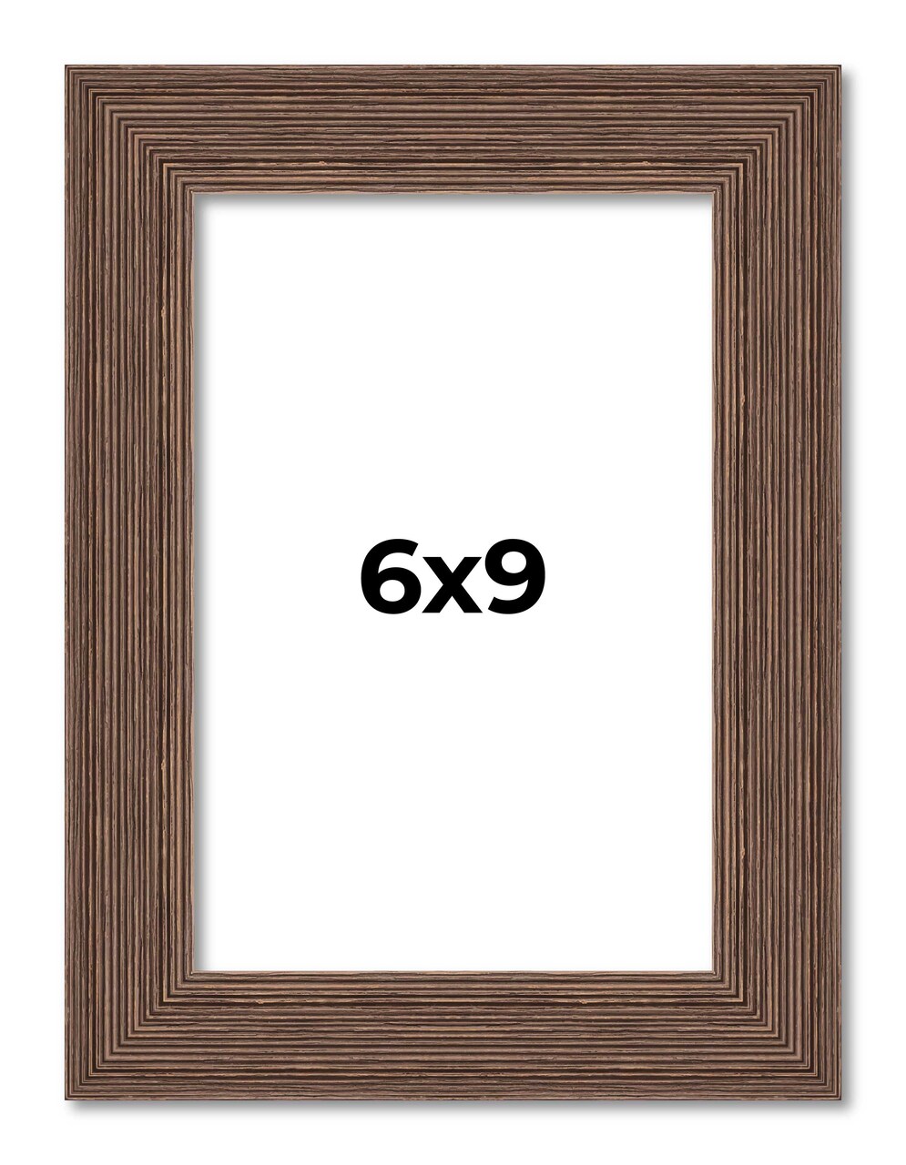 6x9 Wide Barnwood Picture Frame with UV-Resistant Acrylic & Acid Free Backing, Available in 6 Paint Finishes - Grey, Brown, White, and Black